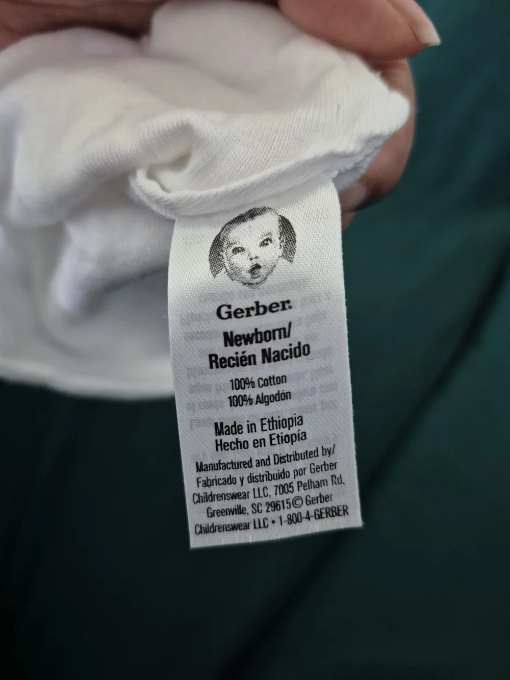 Gerber White Baby Cap with Ear Detail